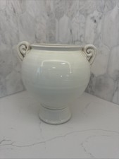 Global Views Ceramic Footed Scroll Urn Vase – Made in Italy – Cream White picture