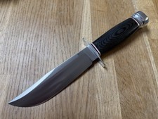 Bark River 1909 Michigan Bowie 7” A-2 Black Canvas Micarta Handle Brand New picture