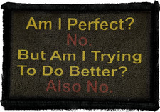 Am I Perfect? No. Am I Trying? No. Morale Patch Military Tactical picture