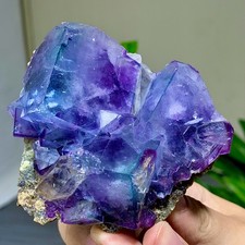 246g Natural transparent purple green cubicfluorite mineralcrystalsample/China picture