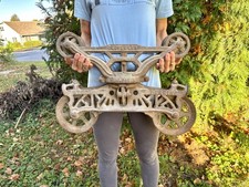 Vtg Antique CLOVER LEAF CAST IRON BARN TROLLEY UNLOADER Farm Hay Pulley picture