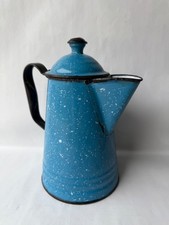 Vintage Blue Speckled Enamel Tea Pot – Could Also Be - Farmhouse/Rustic/Decor? picture
