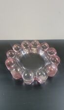 MCM  Anchor Hocking Boopie Bubble Glass Candle Holder Trinket Dish Pink Rose  picture