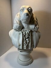 Mozbark Ceramic Dog Bust Statue 16” Mozart Composer Cocker Spaniel Home Decor picture
