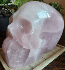 48lbs Rose Quartz Skull One Foot Large Mega Big Crystal Chakra Massive OMG Pink picture