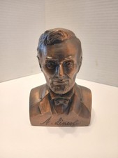 Vintage Abraham Lincoln Banthrico Bronze Bank Cicago USA Savings Collectable picture