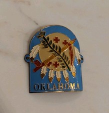 Oklahoma State Seal Hiking Staff Medallion LW Bristol Enamel Walking Stick Badge picture
