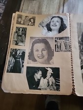 1930-50s Vintage SCRAPBOOK ALBUM Newspapers CLIPPINGS CELEBRITIES Actors Actress picture