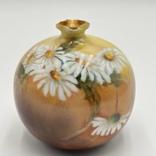 Antique Rosenthal hand-painted Daisy Flowers Porcelain Bud Vase Round 4.5