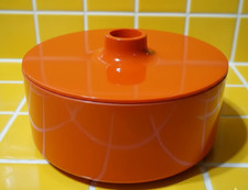 Vtg Heller Massimo Vignelli Orange Melamine Lidded Bowl Stacking Container MCM picture