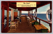 The Point Malibu CA Postcard restaurant ocean view California coast 1940s Linen picture