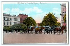 c1910's Load Of Almonds Horses Stockton California CA Unposted Antique Postcard picture