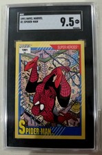1991 Impel Marvel Universe Super Heroes #1 Spider-Man - SGC 9.5 Graded Card  picture