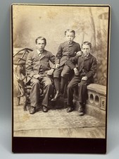 Beautiful Antique Cabinet Card Three Young Fashionable￼Boys ￼ picture