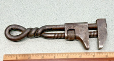 Acme Antique Adjustable Monkey Pipe Wrench Twisted Handle 8