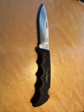 Vintage Kershaw 1066ST KAI Japan Canyon City Lock Back Fully Serrated Knife picture