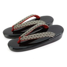Takeharu Urethane Enamel Zori Sandals for Women, Made in Japan, Black, Urethane picture