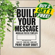 Custom Condensed Text Sign Bold Uppercase Metal Typography Tin Wall Plaque picture