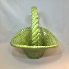 Vintage Green Ceramic Woven Basket picture