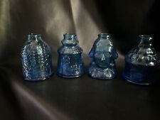 Wheaton Aqua Blue Glass Bottles Lot of 4 Washington Lighthouse Corn Rifle Co picture