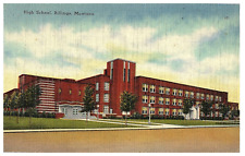 Red Brick High School Billings Montana MT Linen Postcard 75536 picture