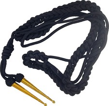 US ARMY Military BLACK AIGUILLETTE BRITISH OFFICER SHOULDER CORD picture