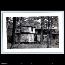 Old Vintage Photo FORT BUILDING IN FOREST WOODS picture