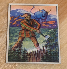 Rare 1949 Bowman Wild West G-1 Mighty Paul Bunyan VG+-EX Sharp picture