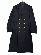 1964 US Navy Officer Bridge Coat 100% Wool Gold Buttons 36L Vietnam Era Vintage picture