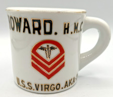 Vintage US Navy Heavy Diner Mug USS Virgo AKA-20 Howard HMC Gold Detailing picture
