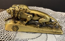 1930's VINTAGE LIONS INTERNATIONAL CLUB BRONZE LION PAPERWEIGHT  picture
