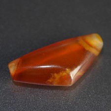 Ancient Style Agate Barrel Bead, Banded Red Carnelian Protective Amulet 11.1g picture