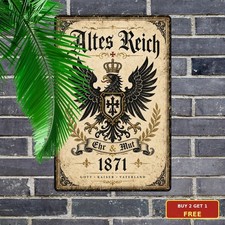 Kingdom of Prussia Crown Military Tin Sign Retro German Crest Plaque picture