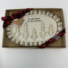 Mud Pie 2023 Christmas Sentiment Small Oval Platter Ho Ho Home For Holidays picture