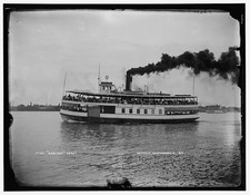 Photo:Garland Ferry Steam Ferryboat on Water Detroit Photograph picture