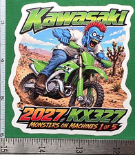 2027 Kawasaki KX327 Dirt Bike 9x9cm Durable Die-Cut Vinyl Sticker 1 of 5 picture