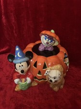 Disneyland Pumpkin Cookie Jar Mickey Mouse Cheshire Cat Halloween Trick or Treat picture