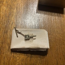 Vtg Sylvania Key Man Pin Tie Tack, Gold Tone Award, Eye Logo Badge picture