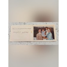King Hussein & Queen Alia of Jordan 1975 *Rare* Hand-Signed Holiday Card picture