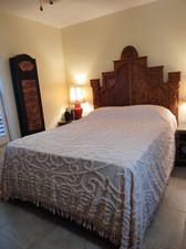Pink Chenille Mandala Fringe Bedspread Queen Cottage Granny Romantic 100% Cotton picture