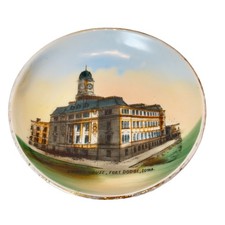 FORT DODGE, IOWA IA  Antique COURT HOUSE Trinket SOUVENIR PLATE DISH picture