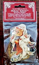 A CHRISTMAS CAROL ORANMENTS Cats & Kittens Dressed as Characters Pristine/Sealed picture