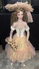 Patricia Rose “Charlotte” 22” Porcelain Doll 2001 Victorian Dress w Hat picture