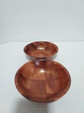 Vintage Woven Small wood salad bowls Lot Of 2  picture