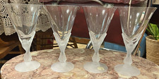 Sasaki Crystal Set of 4 Stemmed Wine Glasses Clear/White Dove Decor Japan picture
