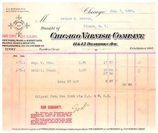 1894 Chicago Varnish Co Receipt Chicago Illinois Arthur B Brooks Ithaca NY picture