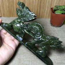 165mm Rare Natural Afghanistan Jade Carving Dragon Chinese Dragon Statue A4023 picture