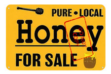 Pure Local Honey For Sale Classic Retro Yellow 8x12 Aluminum Metal Sign picture