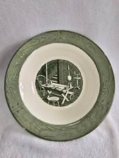 Vintage 1950s Royal Colonial Homestead Green Vegetable Serving Bowl 10