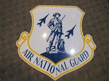  LARGE RARE VINTAGE ORIGINAL AIR NATIONAL GUARD METAL SIGN JETS picture
